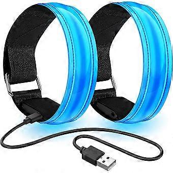 Oplaadbare LED-armband | Goed zichtbare led-loopverlichting voor hardlopers | Reflecterende hardloopkleding Oplichtende armbanden Reflectoren | Toegang tot lopende geschenken