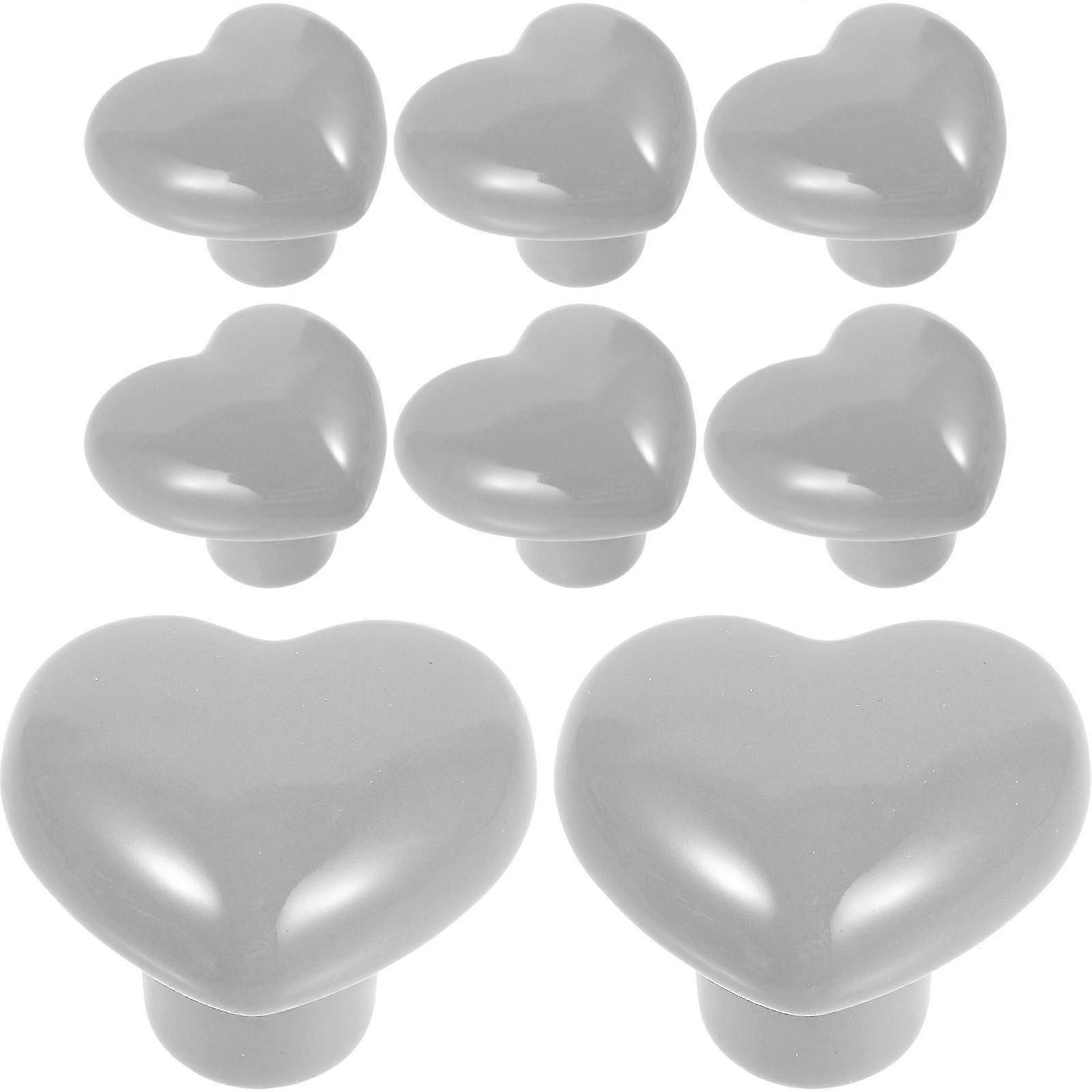 Ceramic Cabinet Knobs, 8Pcs Grey Furniture Pulls for Home Use