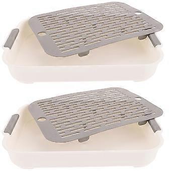 Plastic Bunny Litter Box for Small Pet Toilet 8Pcs Set White