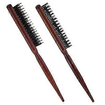 Teasing Brush, Dual Bristle Comb with Rat Tail Handle for Fine Hair, Volume and Smoothing, Compact Portable Styling Tool