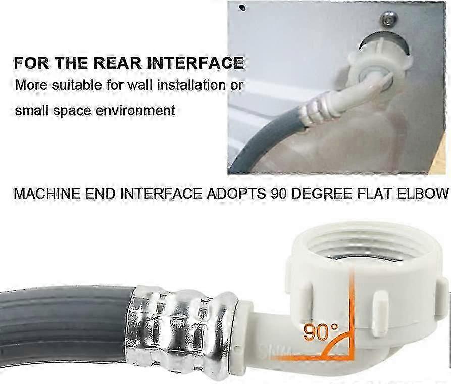 Automatic Washing Machine Water Inlet Pipe Gray 6 Points Single Piece