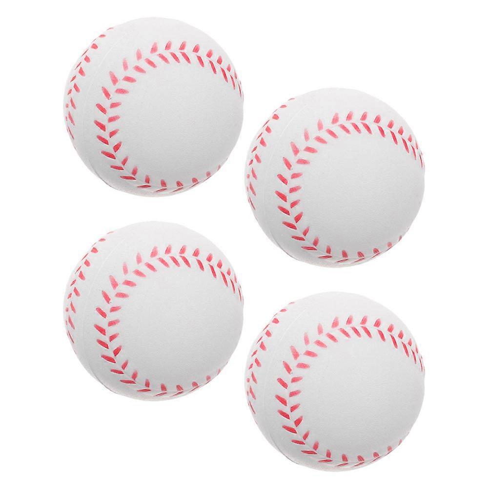 Soft Training Baseball Balls PU Material White for Practice 4Pcs Pack