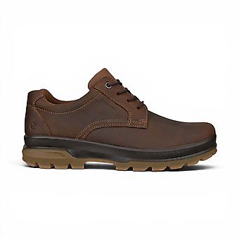 Chaussures de randonnée Ecco Rugged Track 25 pour homme, en cuir marron camel, imperméables, à lacets, pour activités de plein air décontractées.