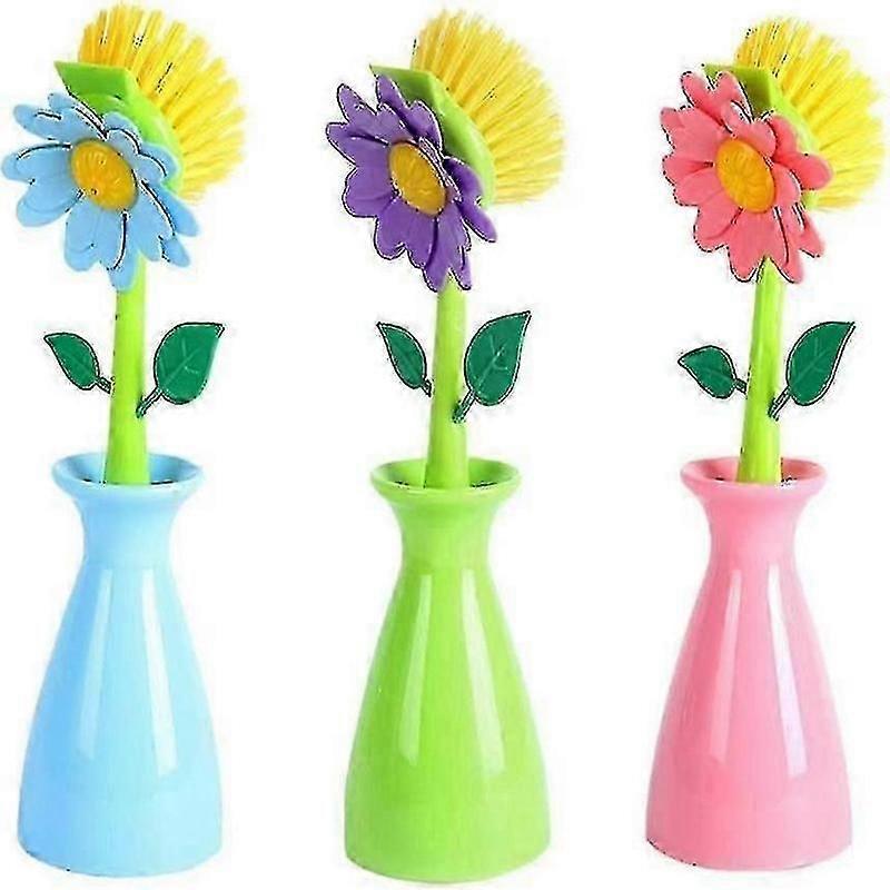 kitchen cleaning brush set flower shape