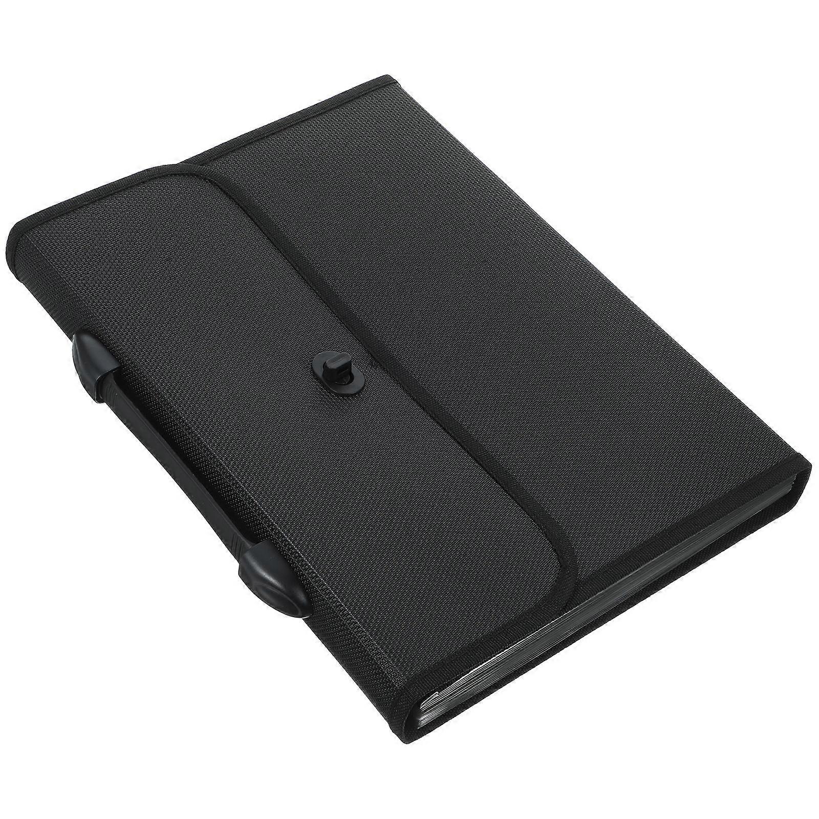 Black Office File Organizer Accordion Folder for Document Storage 1Set