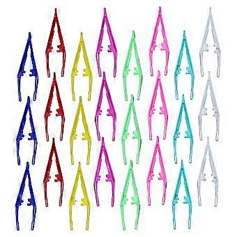 Plastic Makeup Clips Disposable Tweezers for Holding Things 264Pcs