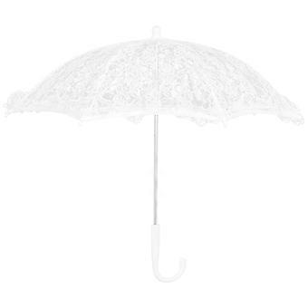 White Lace Parasol Umbrella for Wedding Decor Elegant Prop