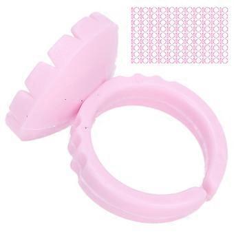 100pcs Pink Disposable Eyelash Glue Ring Holder Cup Eyelash Extension Accessory