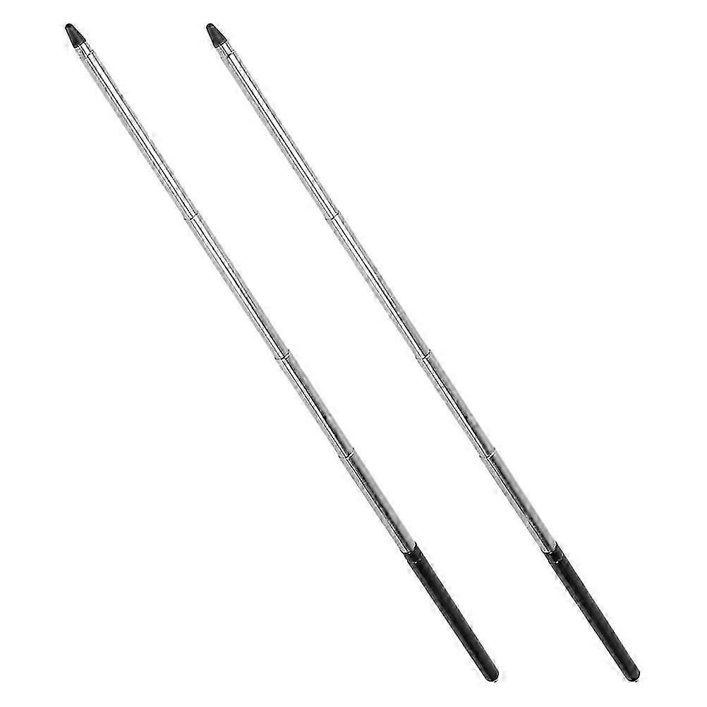 2Pcs Extendable Hand Pointer for Teaching Use Stainless Steel Black Classroom