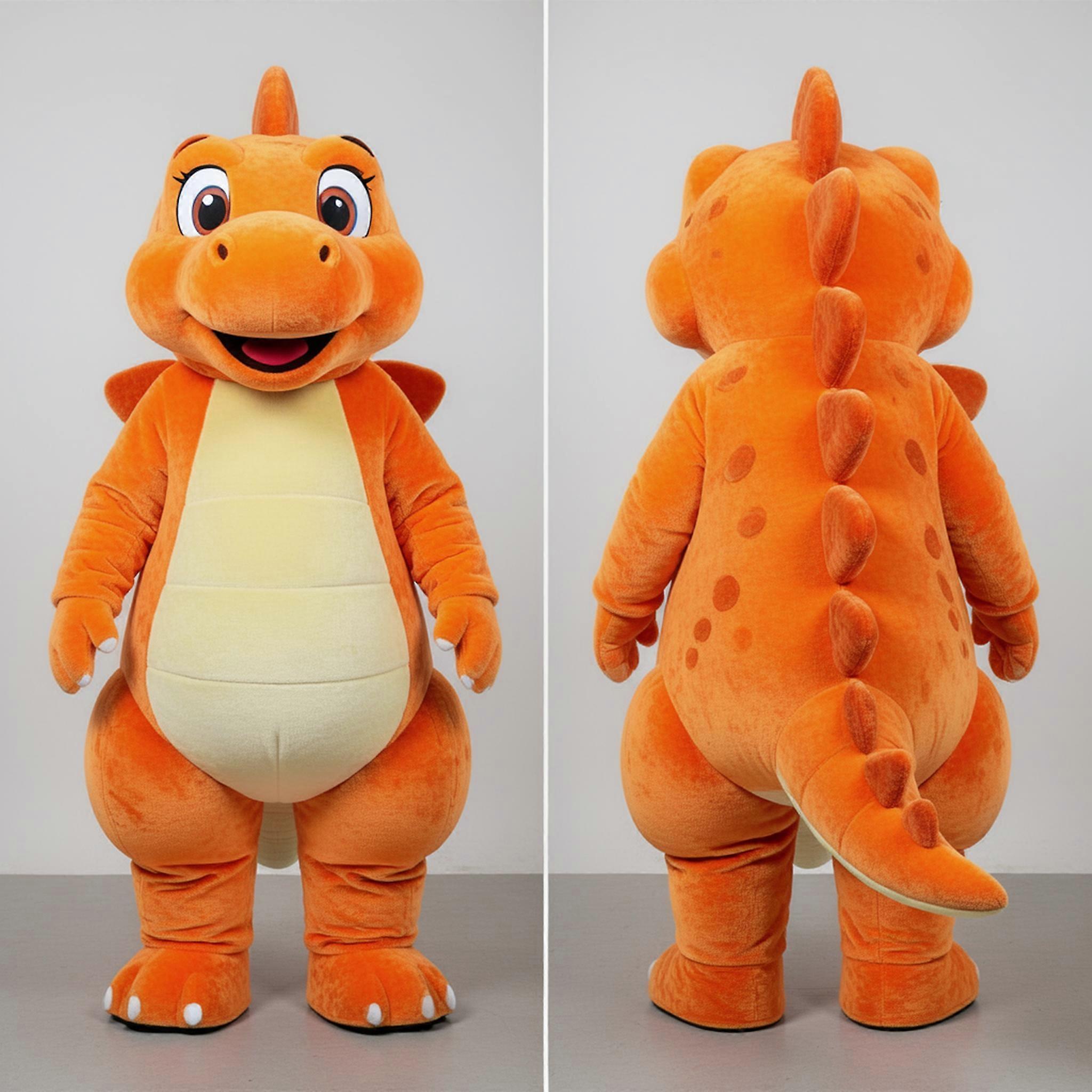 MASTICOT Rust Orange Broad Scaled Stegosaurus Mascot