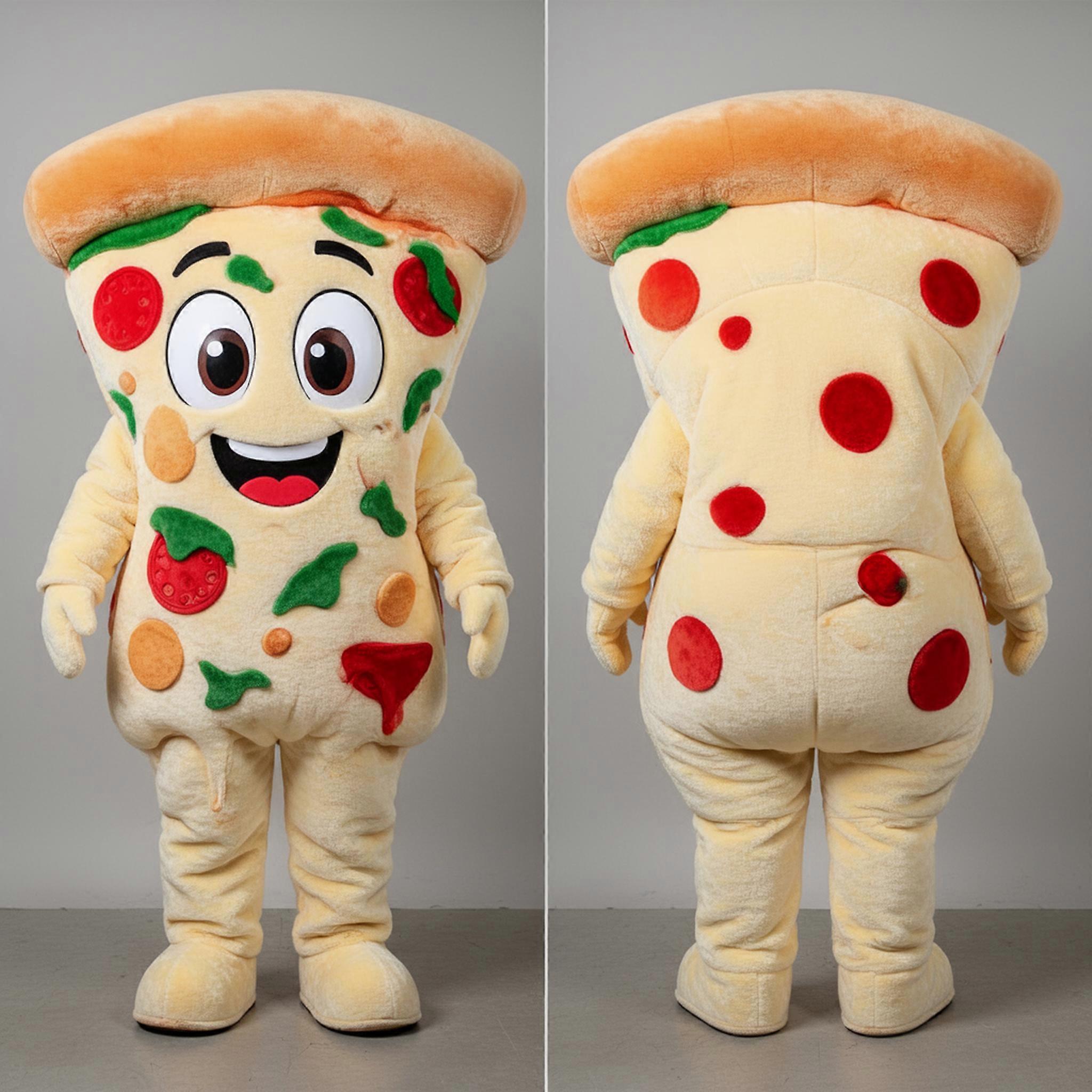 MASTICOT Creamy Plush Pizza Slice Mascot