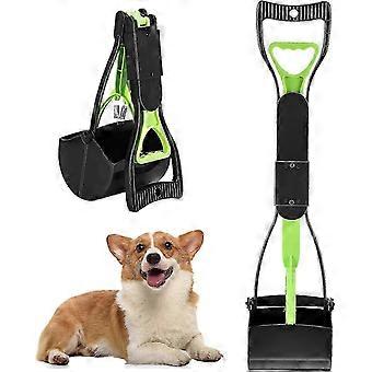 Dog poop shovel, long-handled poop shovel, easy to operate with one hand, portable dog poop cleaning tool, easy to use on grass, soil, and gravel.