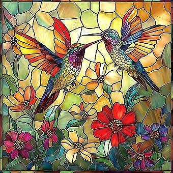 Vintage Paint Hummingbird Flower jigsaw puzzle game for adults and kids XI-0187