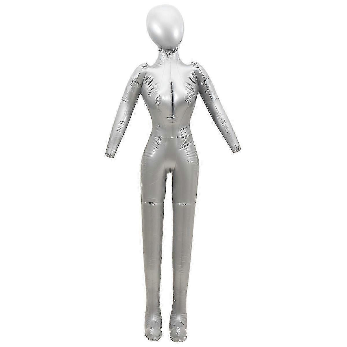Silver Inflatable Full-Body Lady Mannequin