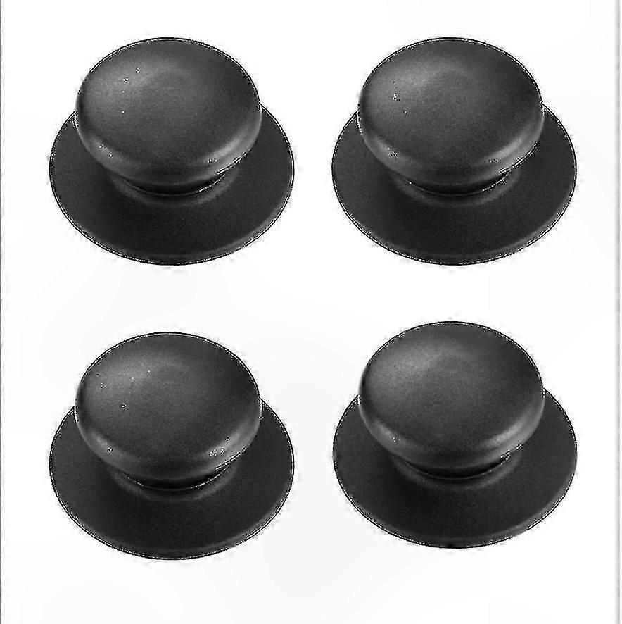 Universal 4-Pack Replacement Knobs for Saucepan Lids - Durable Black Handles