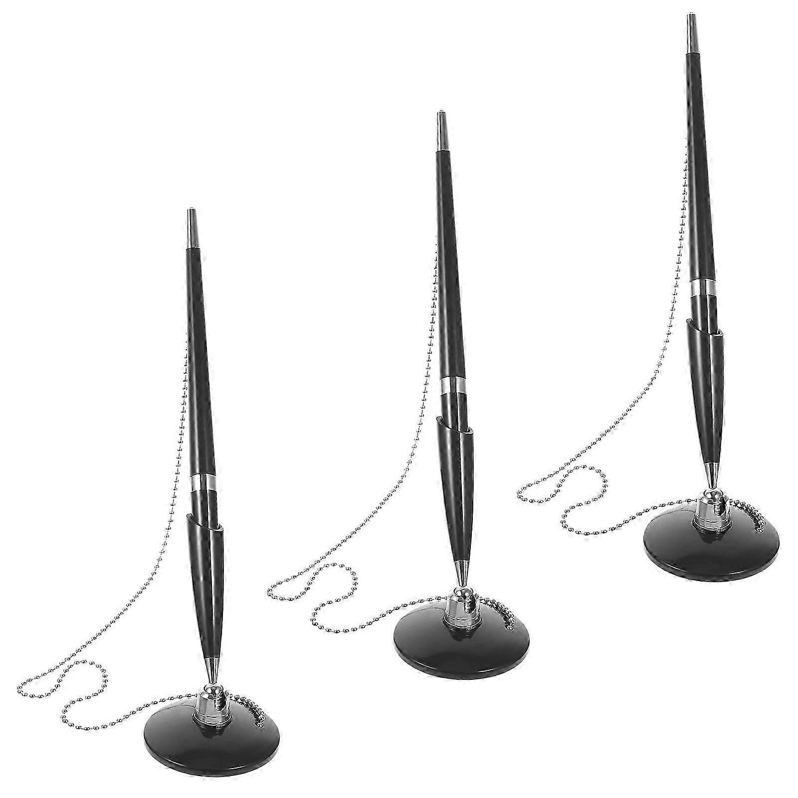 3Pcs Table Fixed Signature Pen Multi-function Writing Pen Guest Book Pen Vertical Table Pen