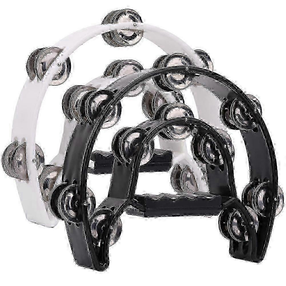 2Pack 10 Inch Half Moon Tambourine