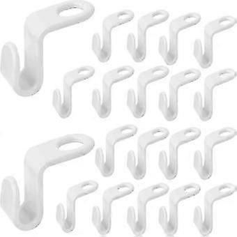 20pcs White Plastic Space Saving Hanging Hooks UI