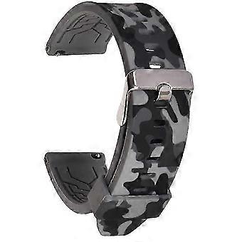 Replacement watch straps. Camouflage pattern. 2 pieces. Grey.