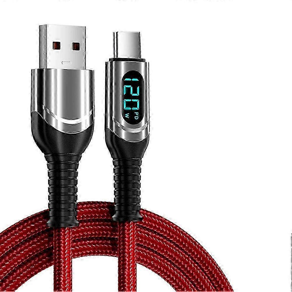 120W Usb C Data Cable 6A Super Fast Charging Digital Display Type C