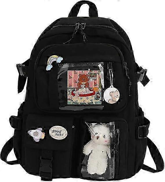 Lightweight Bear Pendant Backpack Multi Pocket