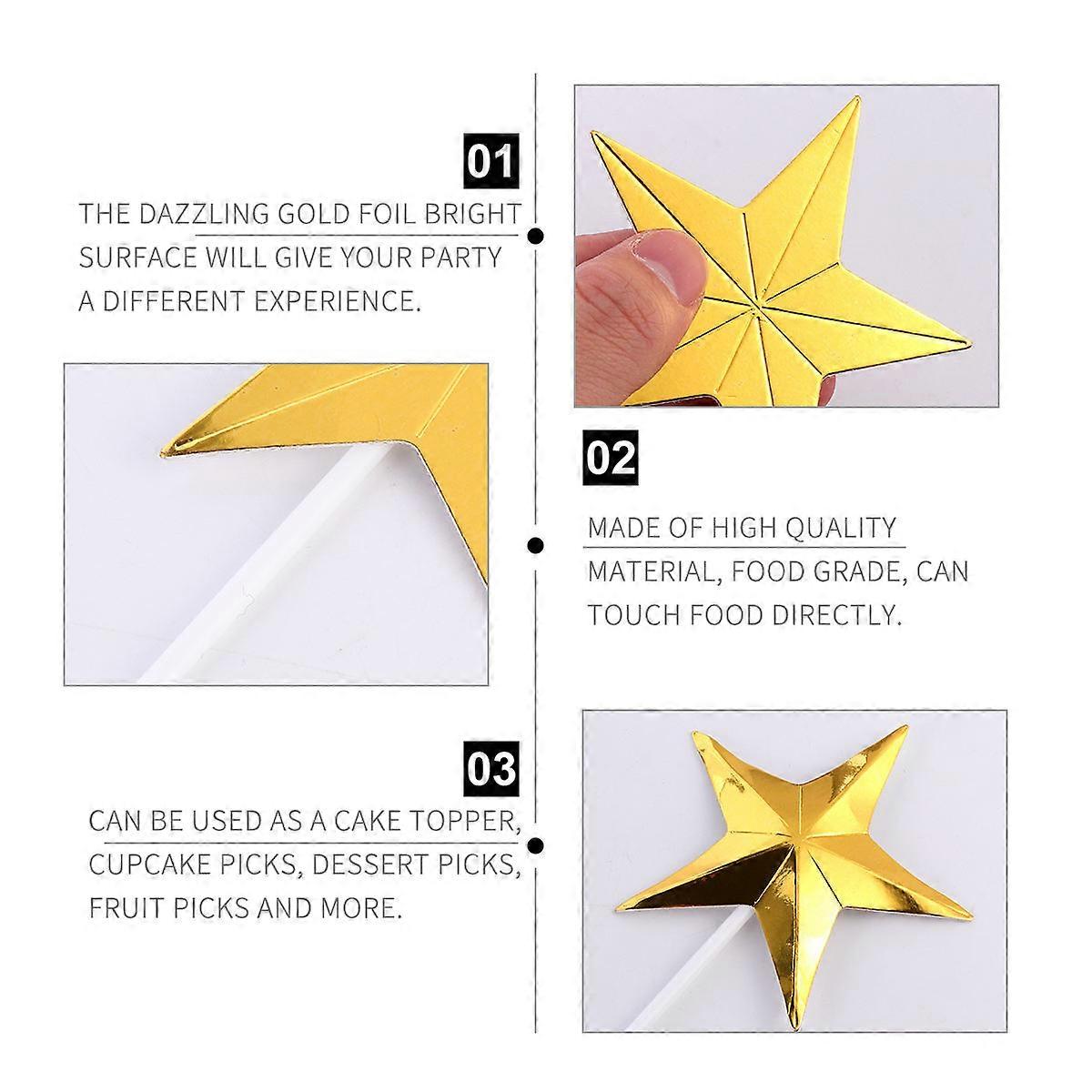 -Pointed Star Cake Topper for Cake with 1Set Set