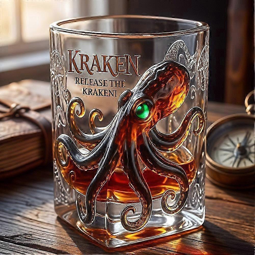 Nautical Octopus Square Whiskey Glass
