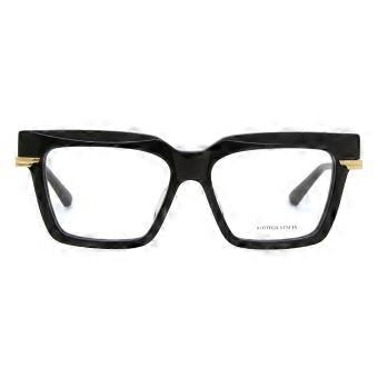 Bottega Veneta BV1243O Asian Fit 001 Vollrandbrille Schwarz Quadratisch Damenbrille Original