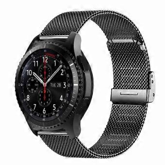 22mm Black Watch Band Compatible with Samsung Galaxy Watch 3 45mm and Gear S3 Frontier