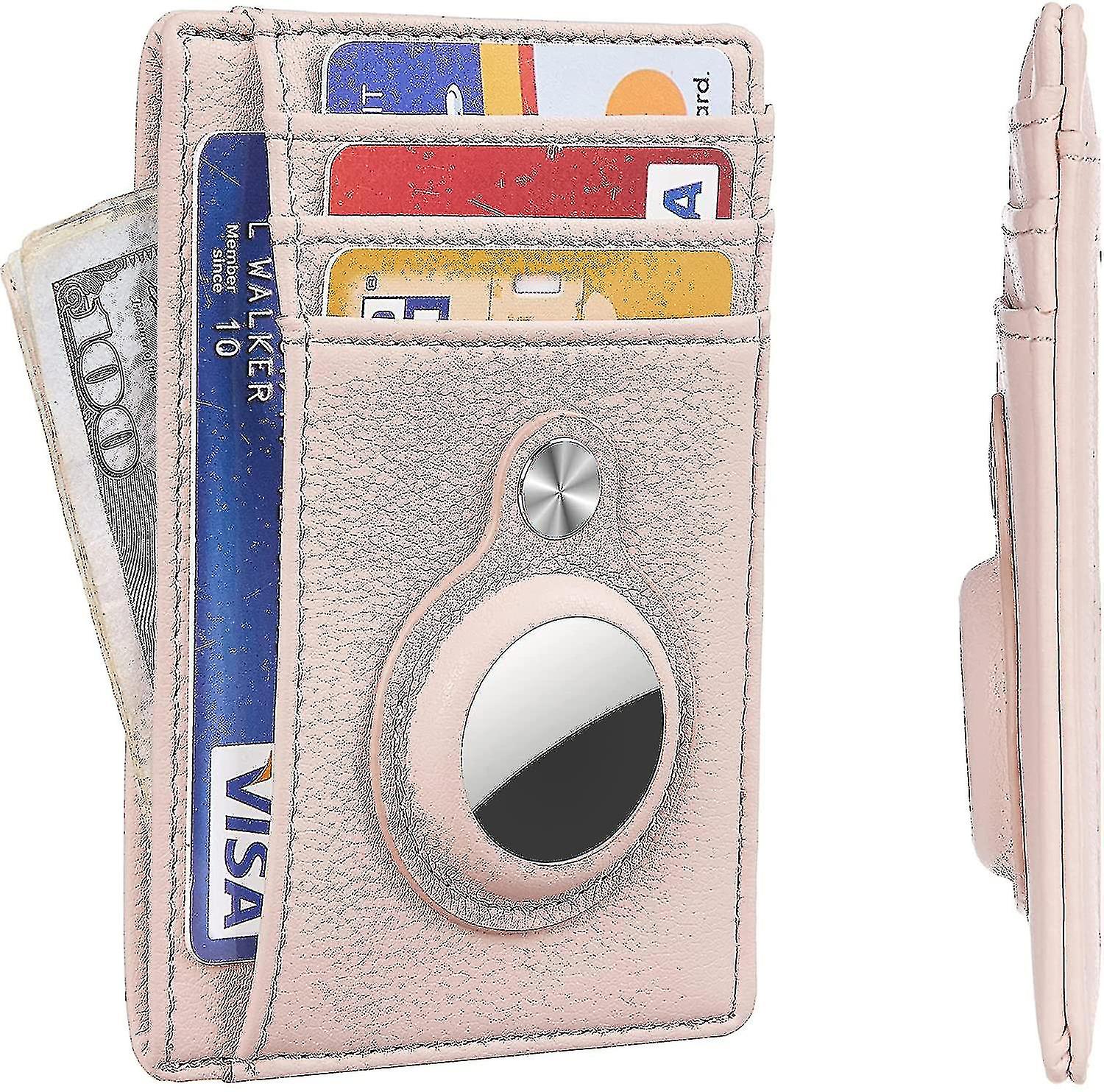 Slim Minimalist Front Pocket Wallet With Built-in Case Holder For Airtag