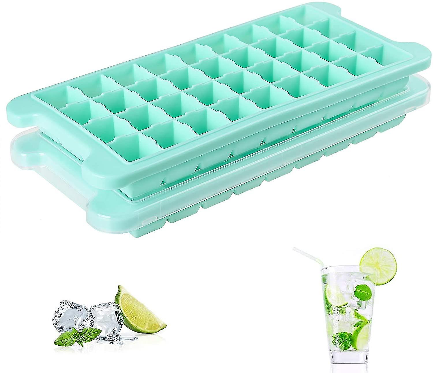 2 Pack Premium Ice Cube Trays, Easy-release Silicone Ice Cube Molds, Flexible