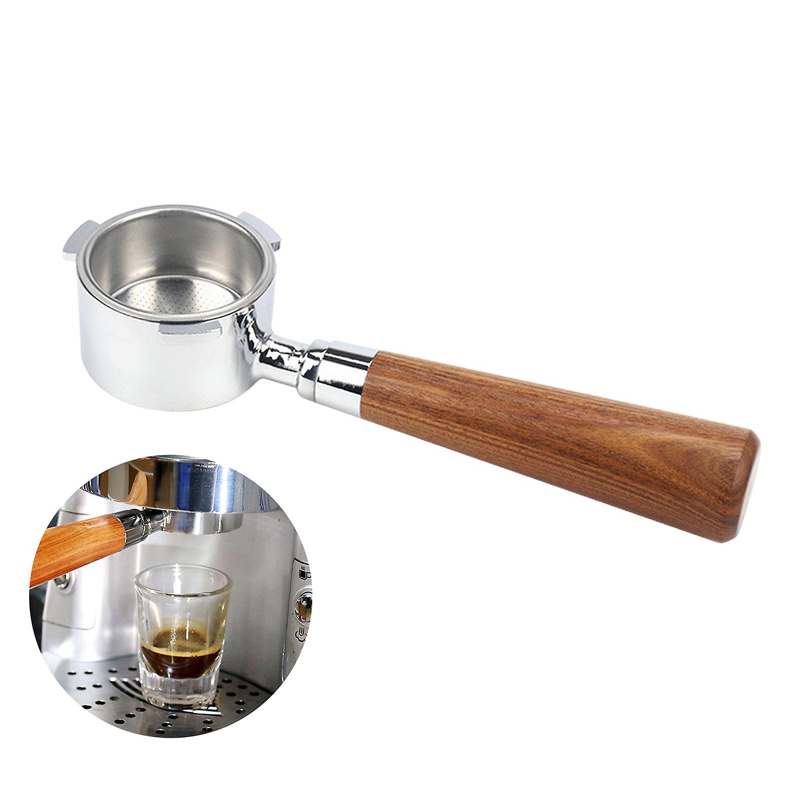 51mm Coffee Bottomless Portafilter With Filter Basket & Wooden Handle