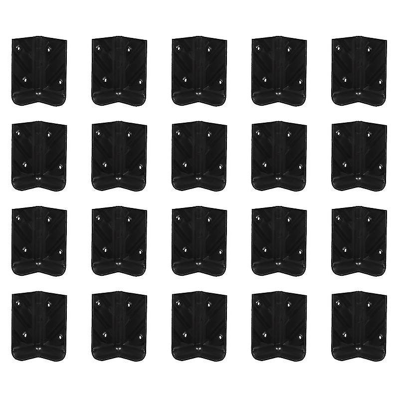 4.5X7.7cm Black Screws 10 Sets Right Angle Corner Protector Plastic Cabinet Speaker Corner Protector
