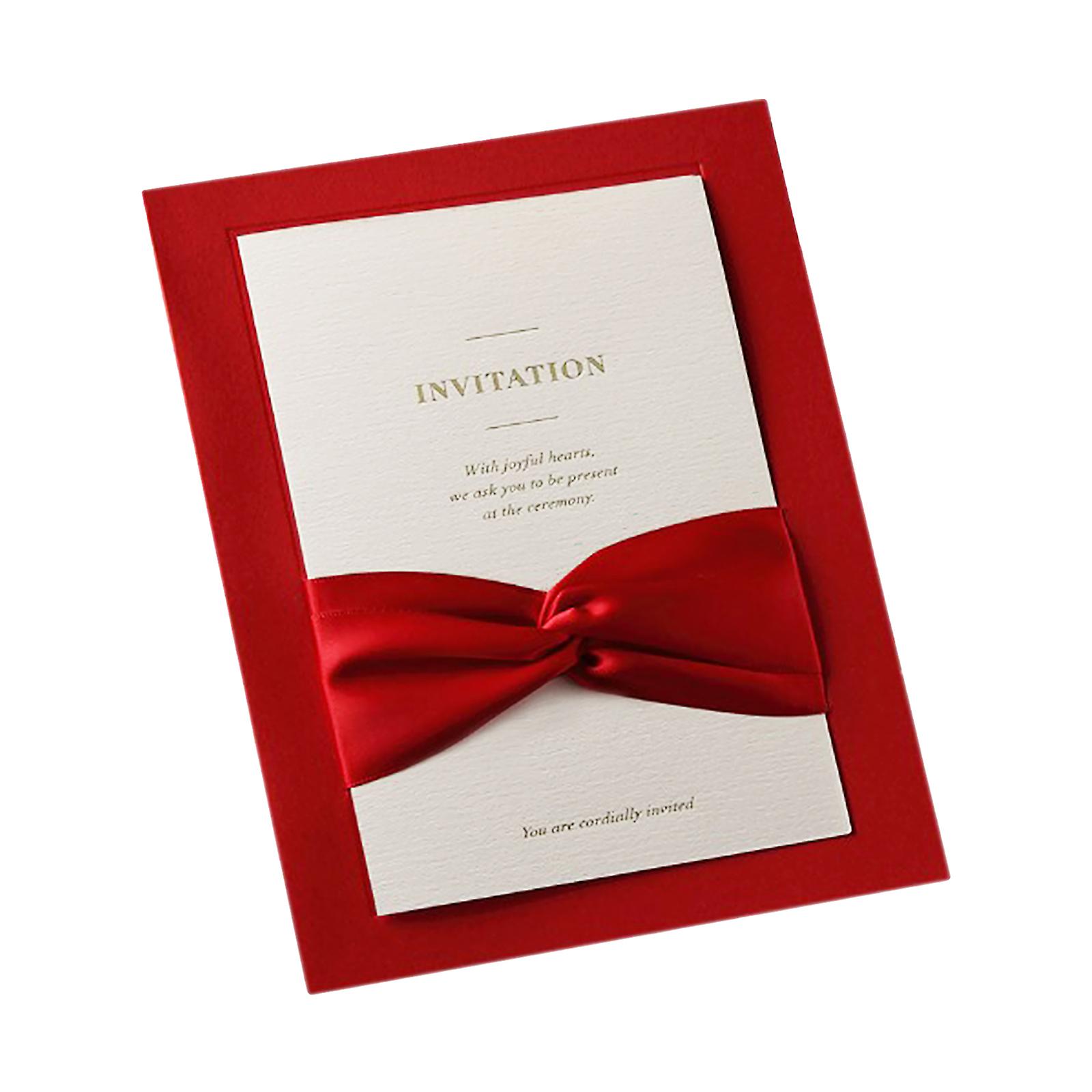 Bow Ribbons Wedding Invitations Cards With Envelopes For Wedding