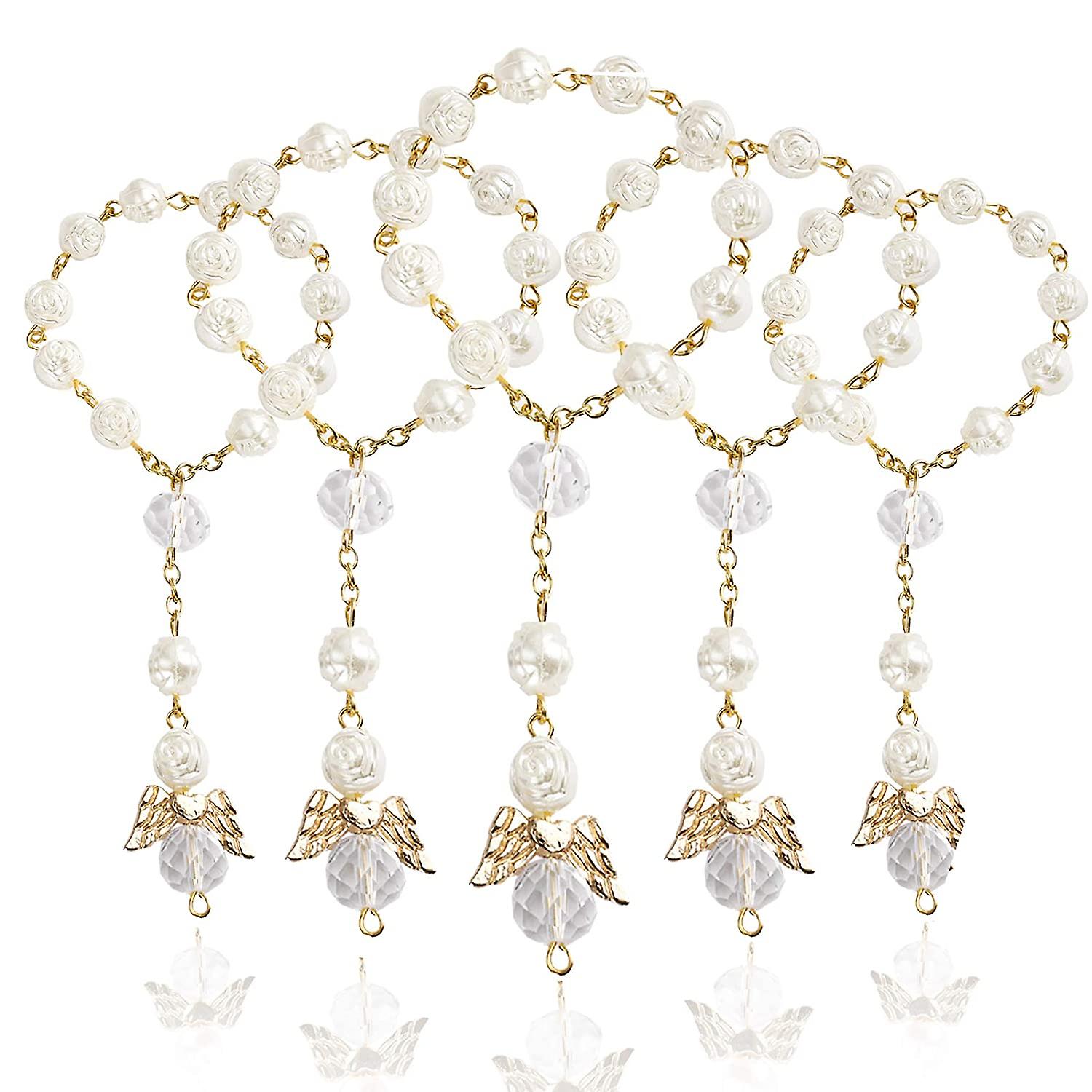 12 Porte-clés Angelots - Faveurs Pour Baptême, Communion, Souvenirs (rose)