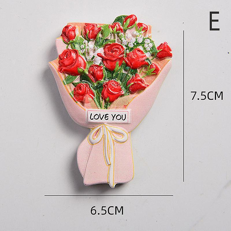 Blumenstrauß Kühlschrank Magnet Aufkleber 3D Simulation Harz Kühlschrank Aufkleber