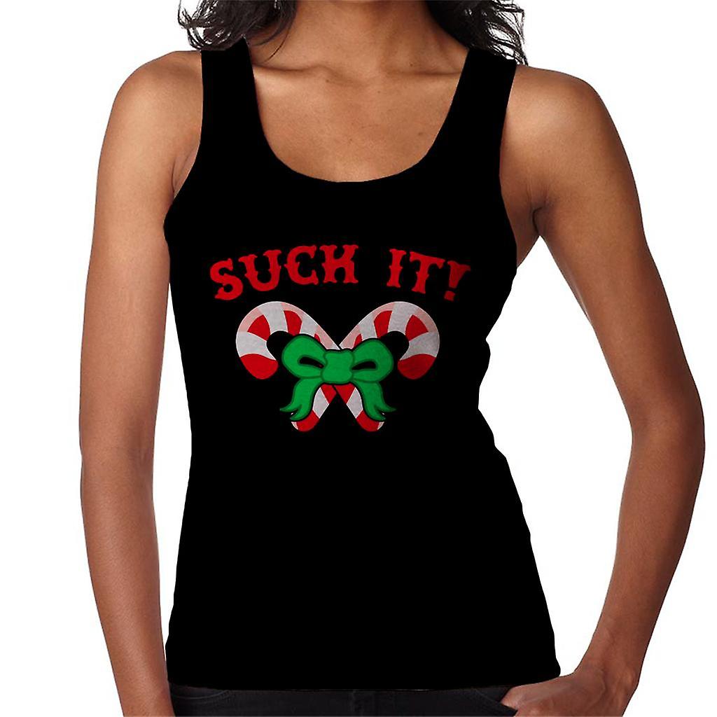 Christmas Candy Canes Suck It Women's Vest