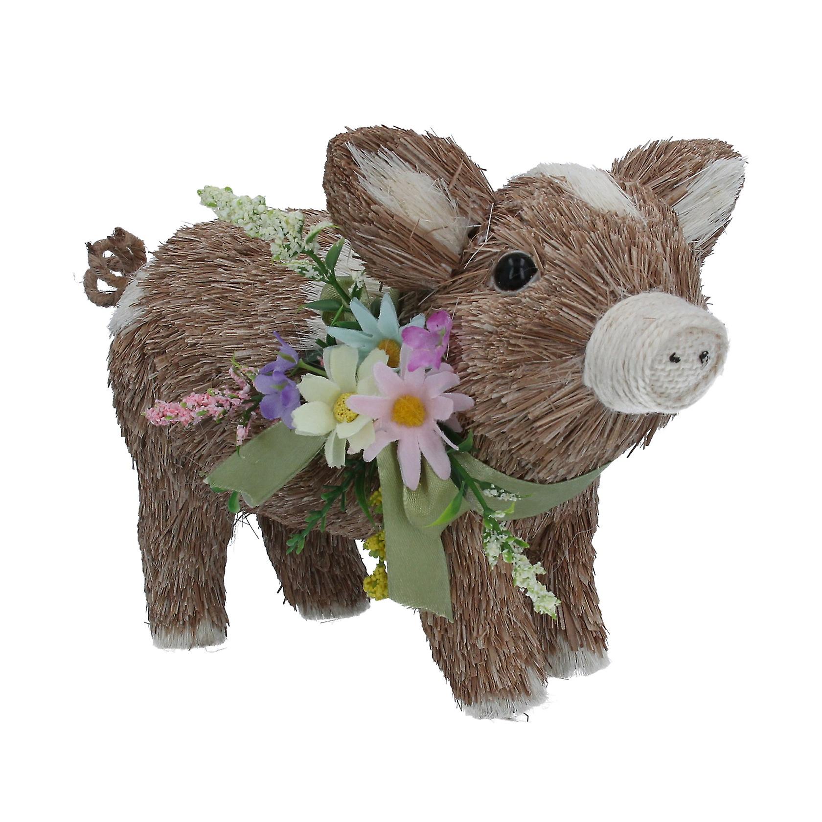 Gisela Graham Bristle Pig Easter Decoration