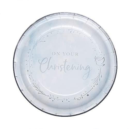 Blue Boy Christening Paper Plates | Party Tableware x 8
