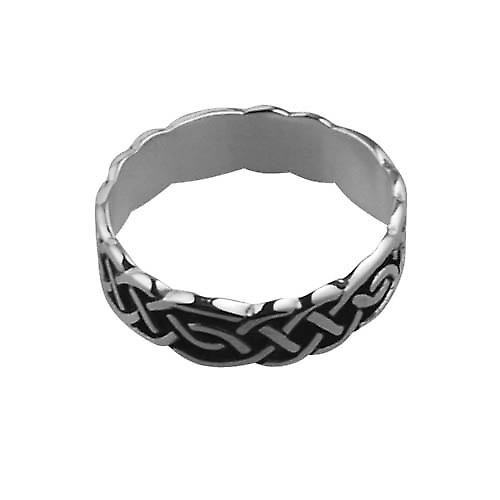 Silver oxidized 6mm Celtic Wedding Ring Size Z