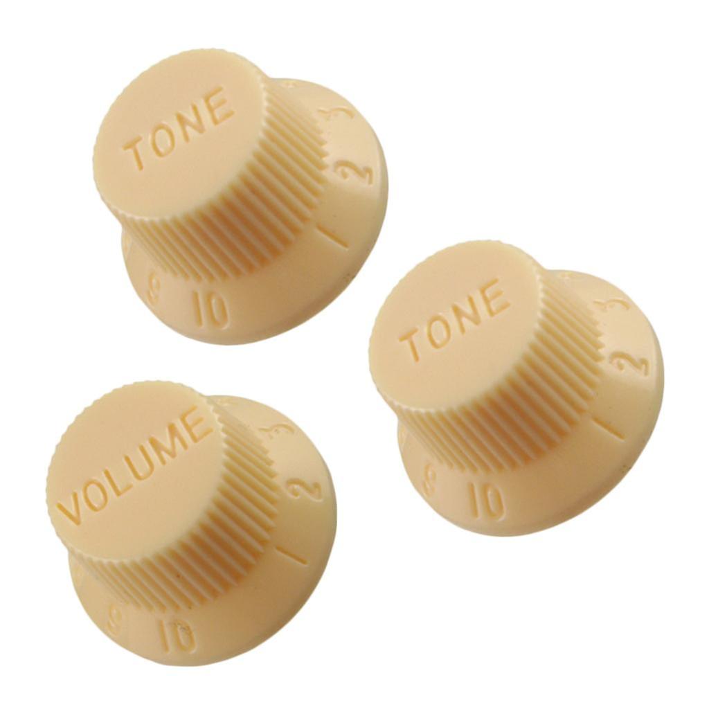 Guitar 1Volume & 2Tone Control Buttons Knobs for ST Sq Electric Guitar Cream