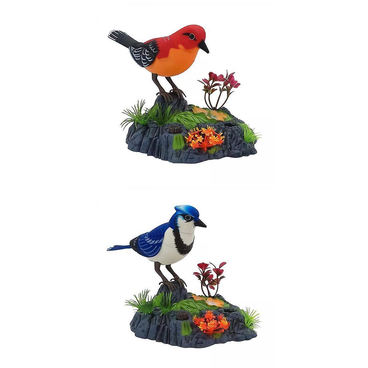 2x Electronic Parrot Voice Control Bird Toy Chirping Bird Kid Gift
