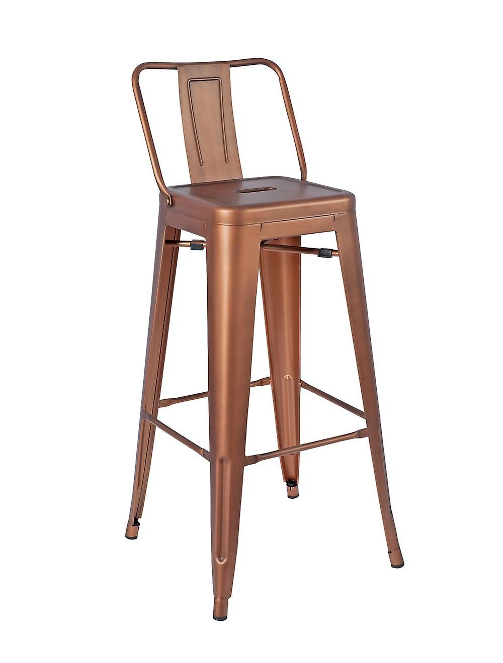 Lyone High Breakfast Bar Stool With Back Vintage Copper