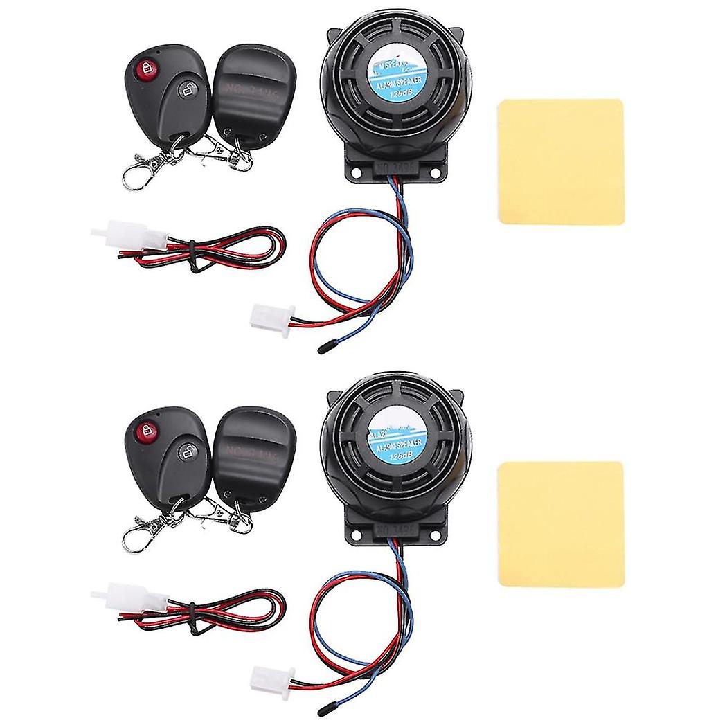 2x Motorcycle Anti-theft Alarm System Warning Vibration Lock Anti-theft Alarm Double Remote Control