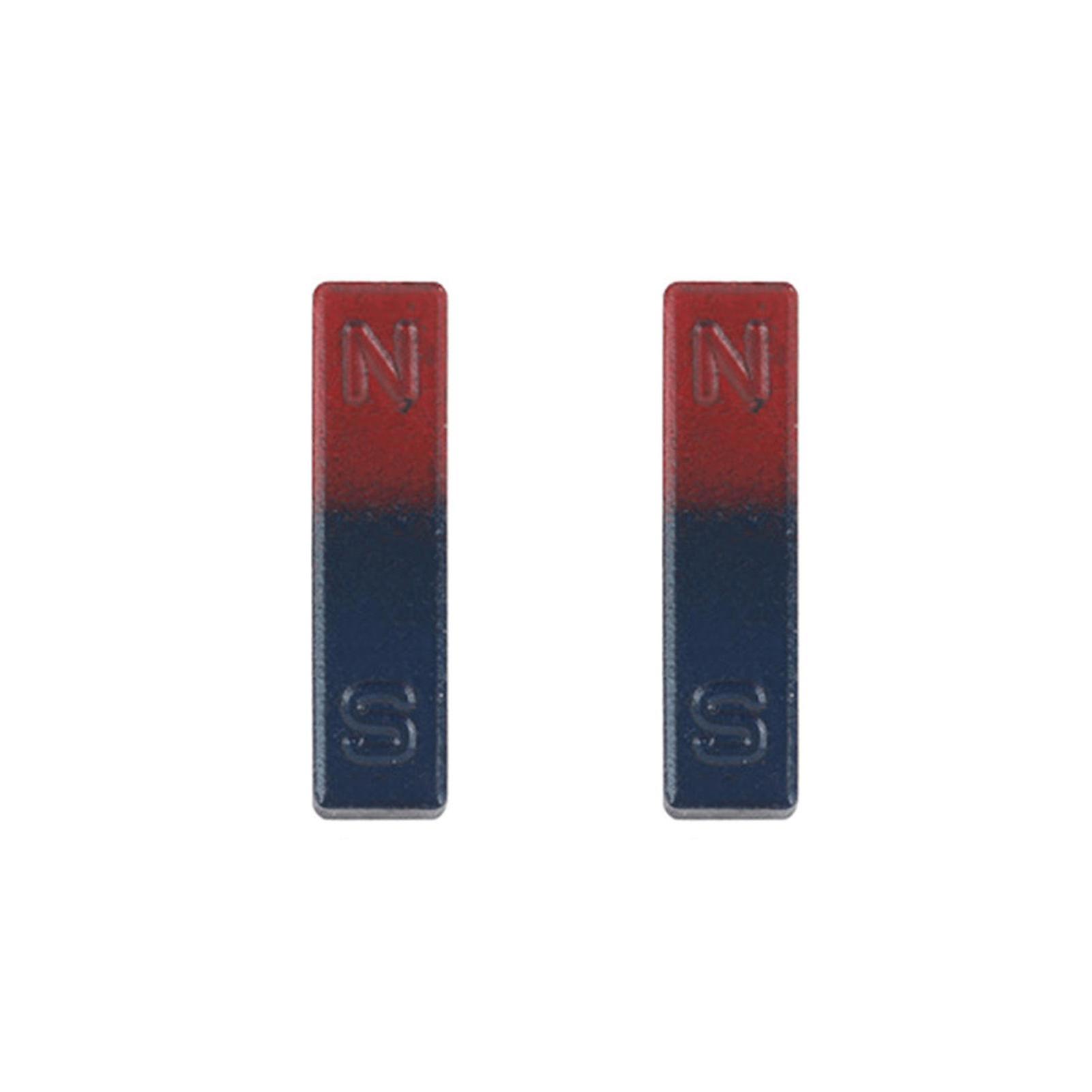 2pcs 36/70/110/180mm Bar Magnet Ns Red Blue Magnetic Field Physical Experiment