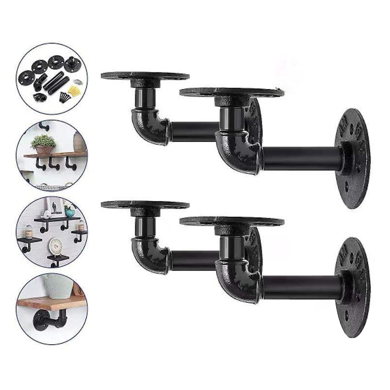 2Pcs Industrial Curtain Rods Wall Partition Pipe Racks Wall Mounted ...