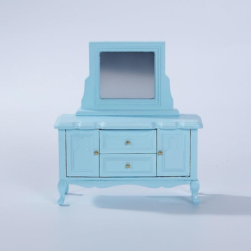 Miniature Furniture Toy Dolls House DIY Decoration Accessories Mini 1:12 Mirror Dressing Table