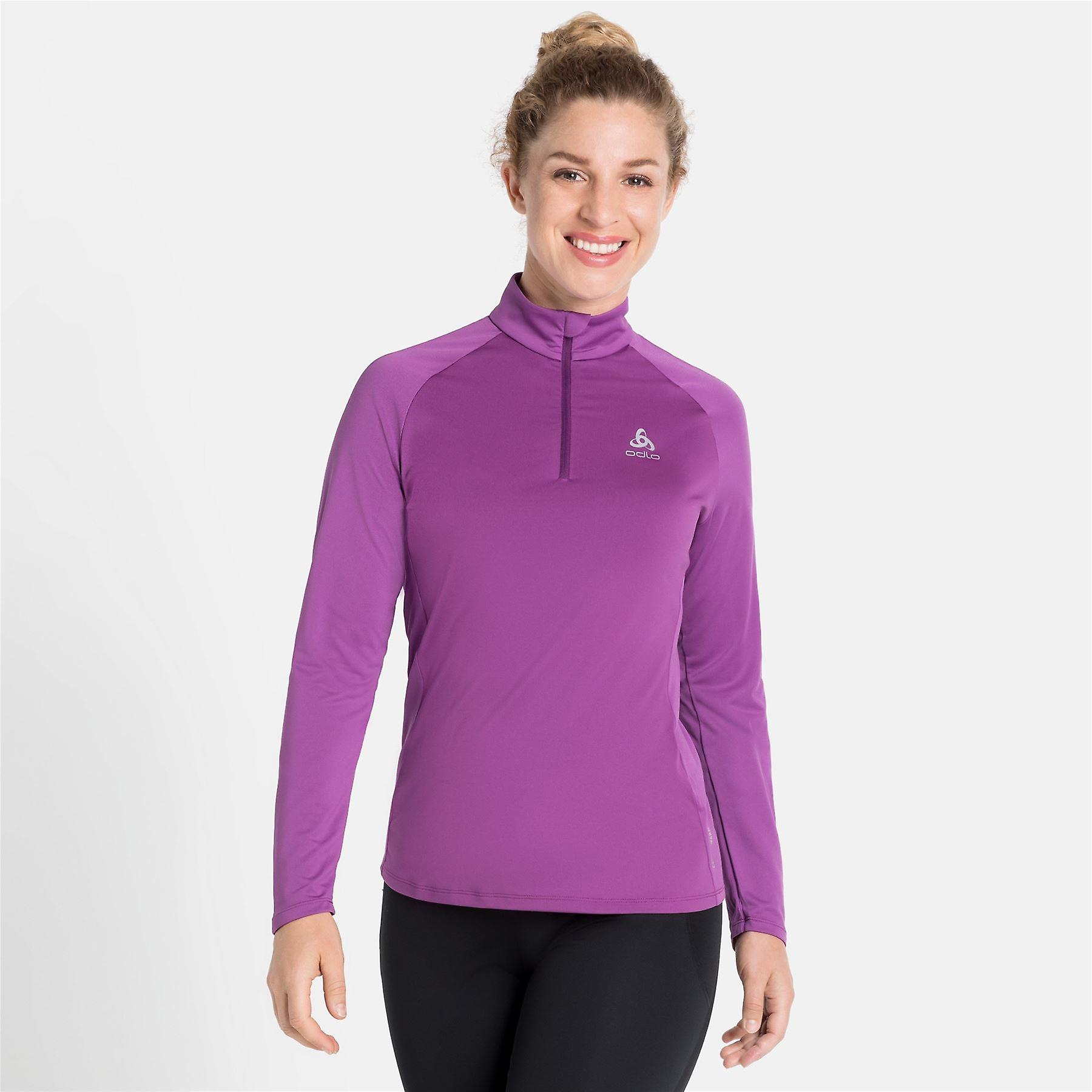 Odlo CERAMIWARM ELEMENT 半拉链长袖女士跑步训练中层上衣