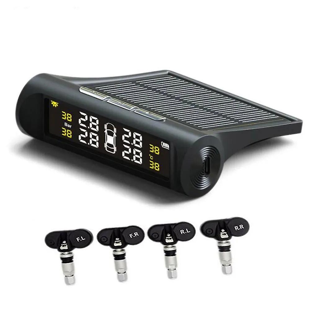 Smart Car Tpms Solar Car Tire Pressure Detection System Built In Inside Digital Lcd Monitor Auto Cars Safety Alarm System