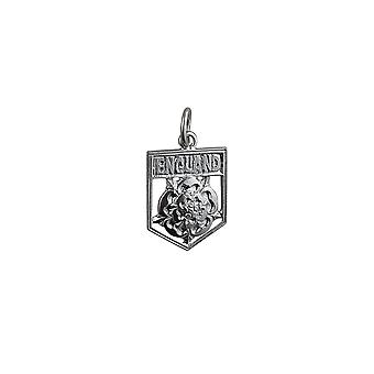 Silver 17x14mm England Badge Pendant or Charm
